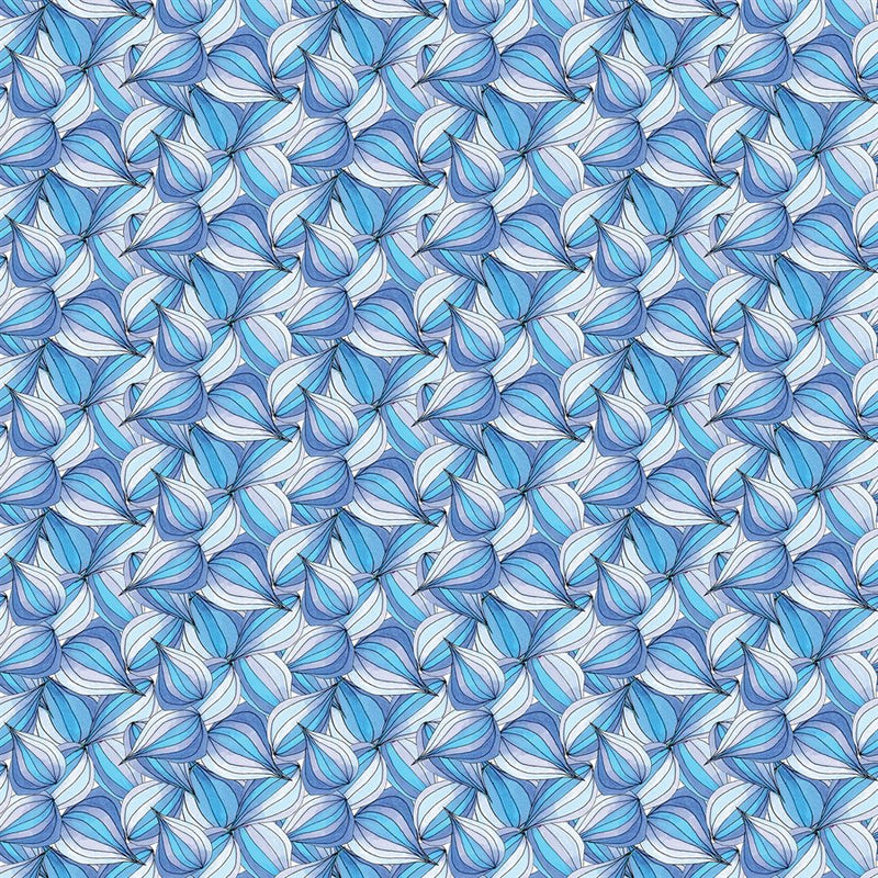 Fantasy Garden - Abstract Leaves - Blue