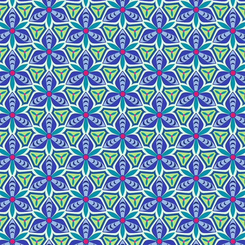 Sunnyside - Floral Tiles - Periwinkle