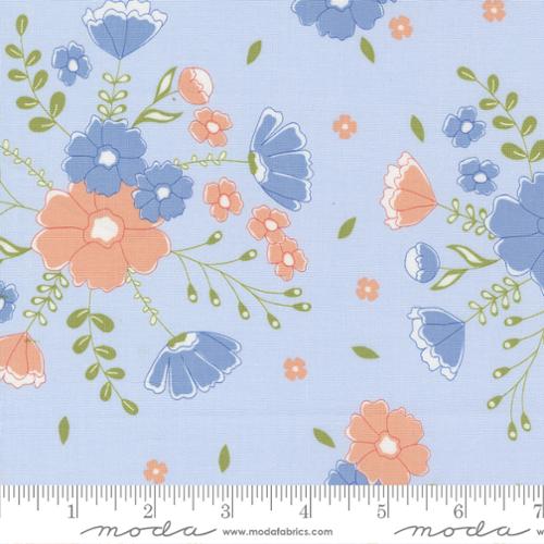 Peachy Keen - Moonlit Meadow Flowers - Light Blue