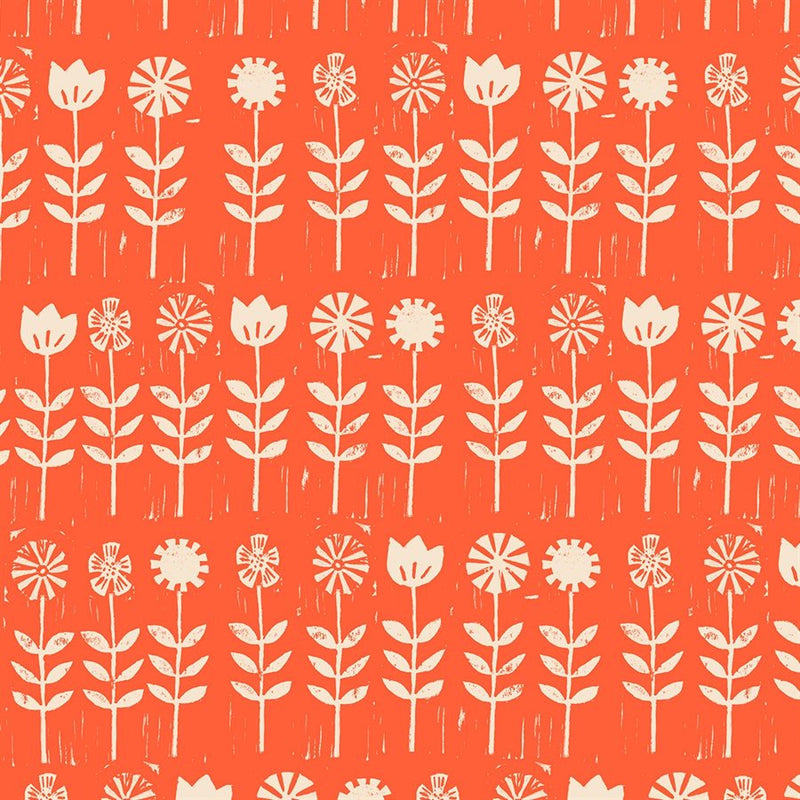 Darlings - Floral Rows - Florida Orange