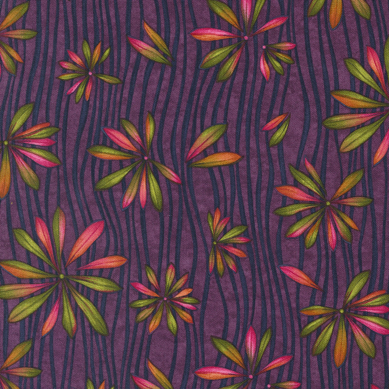 In Bloom - Floral - Violet Stripe