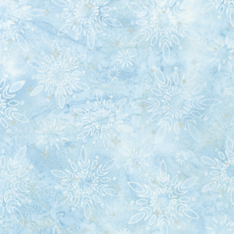 Snowflakes Glacier Batik w/Metallic