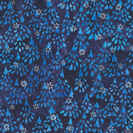 Artisan Batik  - Snowscape - Trees - Navy