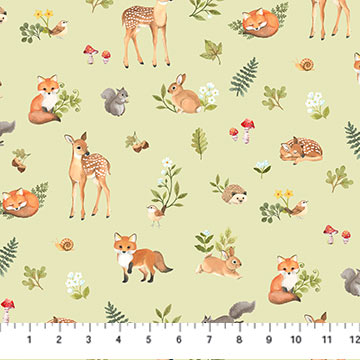 Woodland Babes - Animals -  Green