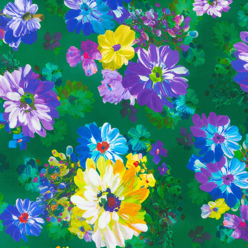 Painterly Petals - Meadow - Emerald