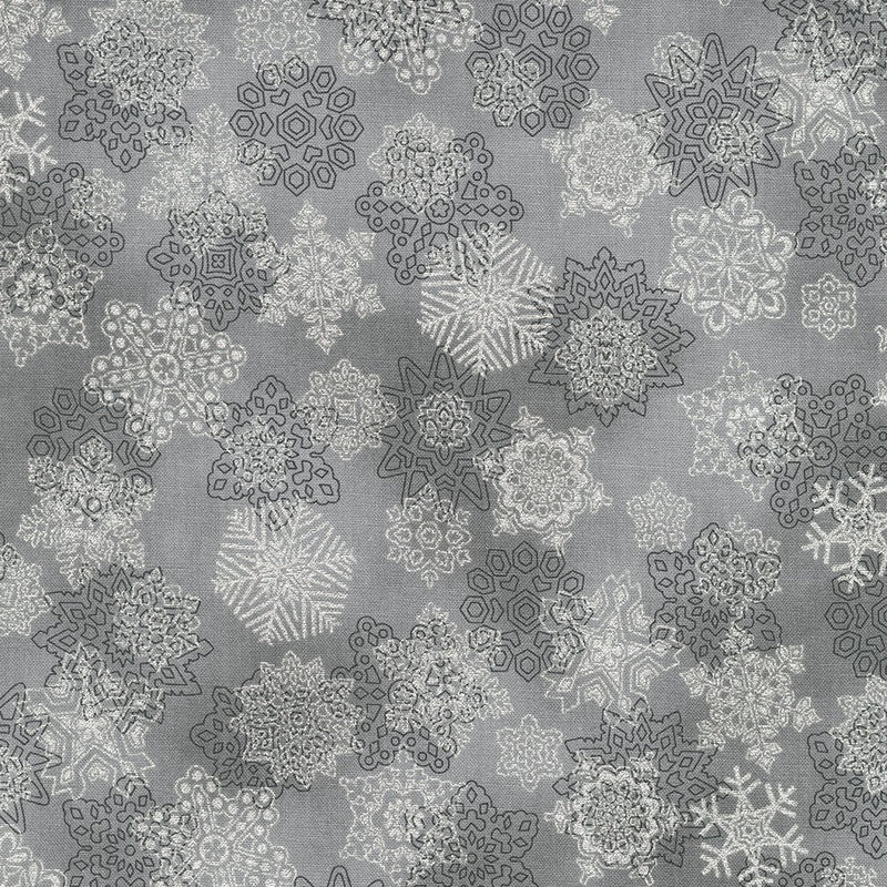 Holiday Flourish - Snowflakes - Pewter