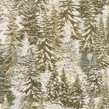 Snowy Brook - Trees - Taupe