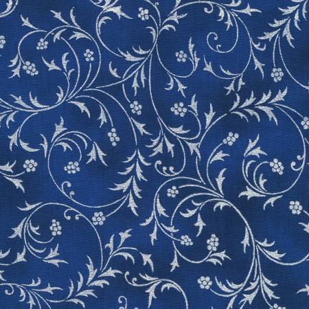 Holiday Flourish - Snow Flower - Navy