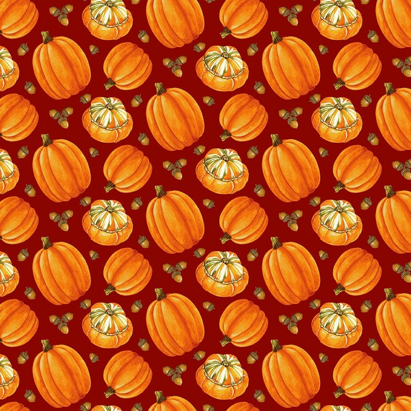 Turkey Talk - Pumpkins on Red