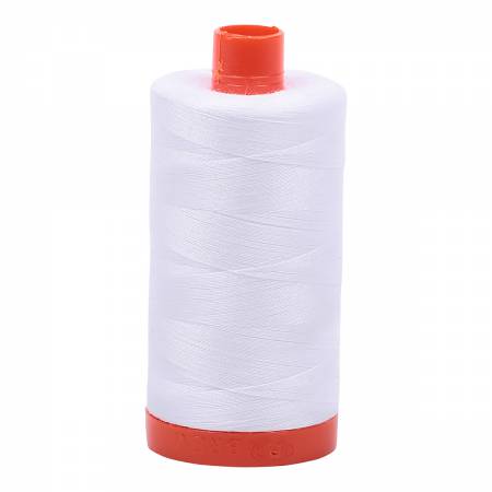 Spool of white Aurifil Cotton Thread.